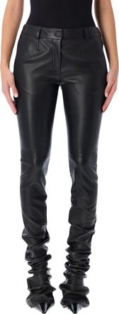 Dolce & Gabbana Black Stretch Nappa Leather Trousers