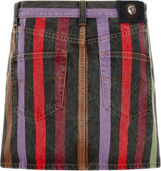 Versace Striped Denim Skirt - multicolor