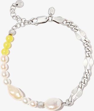 Maria Black Sterling Silver Positano Pearl Chain Bracelet - Mens - Silver/Pearl