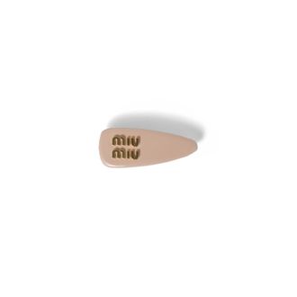 Miu Miu Patent Leather Hair Clip, Woman, Powder Pink