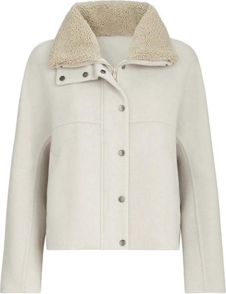 Brunello Cucinelli Hand-crafted Outerwear Jacket In Virgin Wool And Cashmere Double Cloth With Detachable Shearling Insert