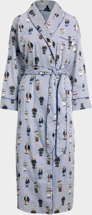 Polo Ralph Lauren Heritage Cotton Striped Polo Bear Robe