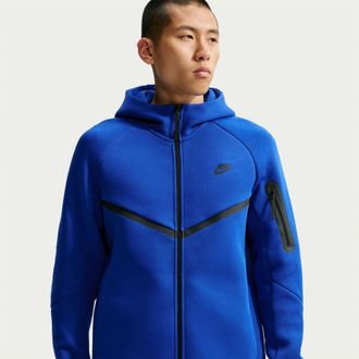 Nike Heren-hoodie met ritssluiting en chevronpatroon (Retro Koninklijk)