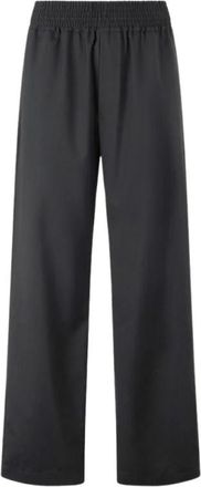 Roberto Cavalli Elastische Taille Losse Wollen Broek - Heren - Straight fit broeken - Zwart - S - Wol - Broeken