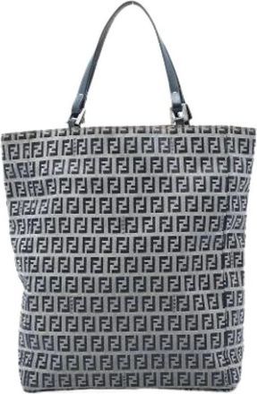 Fendi Pre-owned Tote Bags, female, Gray, Size: ONE SIZE Pre-owned Canvas Tote