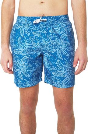 Slate & Stone Cabo Swim Trunks in Navy Palm Tree at Nordstrom Rack, Size Small
