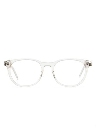 Saint Laurent Eyewear transparent-frame design glasses - women - Acetate/Acrylic - 52 - Neutrals
