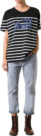 Each Other Each x Other Striped Embroidered T-Shirt Size L