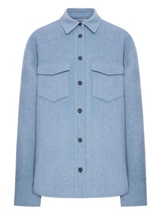 Sportmax double-faced wool shirt - women - Wool - 40 - Blue