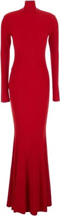 Norma Kamali Lange jurk met hoge hals - Dames - Jurken - Rood - Maat: XS