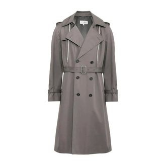 Maison Margiela Trench Coats, male, Gray, Size: M Double-Breasted Trench Coat