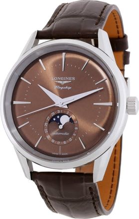 Longines Flagship Heritage Moonphase Automatic Moon Phase Brown Dial Mens Watch L4.815.4.62.2