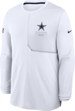 Nike Dallas Cowboys Sideline Coach Nike Mens Dri-FIT NFL Long-Sleeve Top in White | 03B1081K7RD-B8B