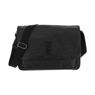 Saint Laurent Leren schoudertas heren accessoires - Heren - Tassen - Zwart - Maat: ONE Size Leer
