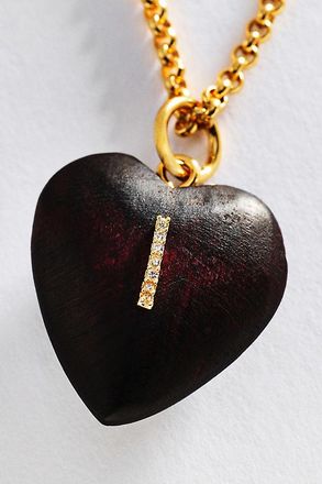 Timeless Pearly Wood Initial Pendant Necklace