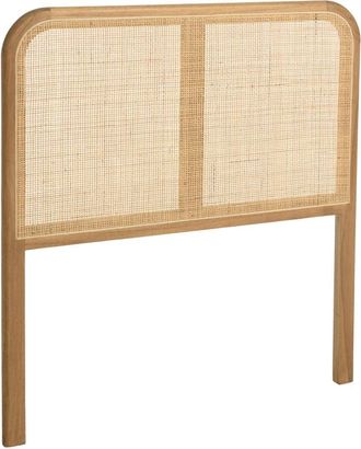 Macabane Cabecero de madera de mindi y rat&aacute;n natural para camas de 80/90 cm