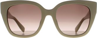 Furla Square Womens Shiny Beige Cream Dark Brown Gradient SFU812 - One Size