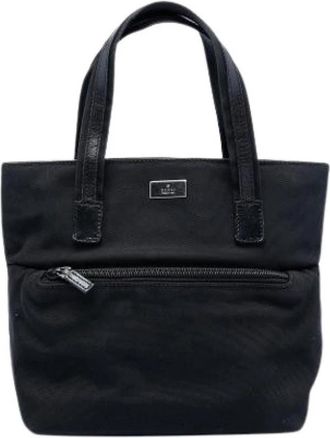 Gucci Pre-owned Vintage Canvas Tote - Dames - Vintage Shopper - Zwart - ONE Size - Leer - Vintage