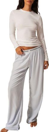 Stripe and Stare Ecovero Pyjama Bottoms in Blue Stripe at Nordstrom, Size X-Small Uk