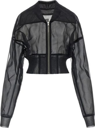 Rick Owens Black Transparent Shirt Collar Jacket
