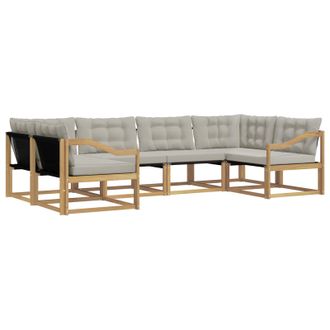 vidaXL Conjunto De Sof&aacute;s De Exterior 6 Pcs Blanco Y Gris Claro Vidaxl