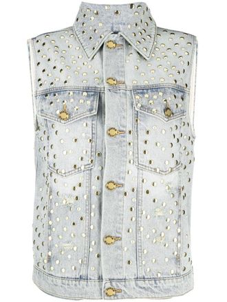 Pinko Gilet Gemito con effetto vissuto - Blu