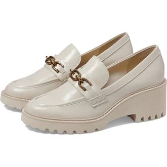 Dolce Vita Womens Dolce Vita Harlen Loafer Ivory Patent Leather Block Heel HTAT249