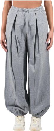 Sportmax Wijde broek - Dames - Broeken - Grijs - Maat: XS Katoen