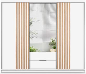 VENTE-UNIQUE.COM Armario madera color natural claro, blanco