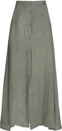 8 by YOOX LINEN BUTTON-FRONT MIDI SKIRT