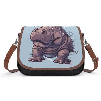 Generic Diving Hippo Crossbody Bags for Women Shoulder Messenger Bag Purse Handbags