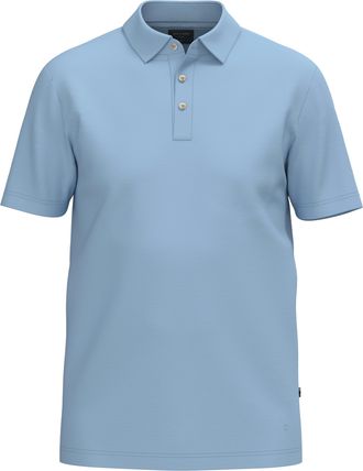 Olymp Poloshirt OLYMP, Herren, Gr. XXL, bleu, Web, Obermaterial: 95% Leinen, 5% Elasthan, unifarben, regular fit h&uuml;ftbedeckend, Rundhals, abgesteppte Kante,