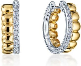 Kwiat Sirena Diamond Huggie Earrings in Two Tone White/yellow Gold at Nordstrom