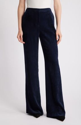Kobi Halperin Soft Corduroy Straight Leg Pants in Navy at Nordstrom, Size 8