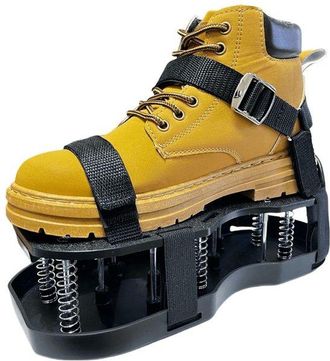 OEM Zapatos De Jard&iacute;n, Tacos Para C&eacute;sped, Rebote Autom&aacute;tico, Muelles Retr&aacute;ctiles, Zapatos De Doble Capa Con Correas Ajustables, Negro, 29,513 Cm