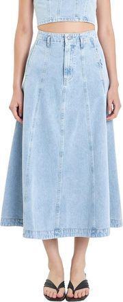 Grey Lab Denim Midi Skirt in Light Denim at Nordstrom, Size X-Small
