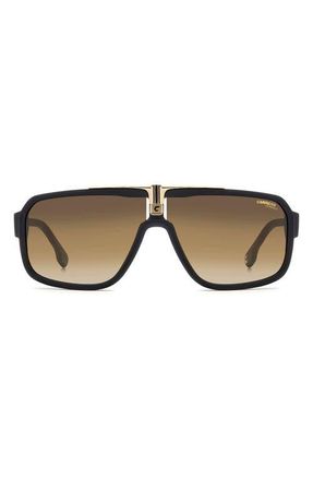 Carrera CA 1091/S 65mm Oversize Shield Sunglasses in Matte Black Gold/bwsf Brk at Nordstrom