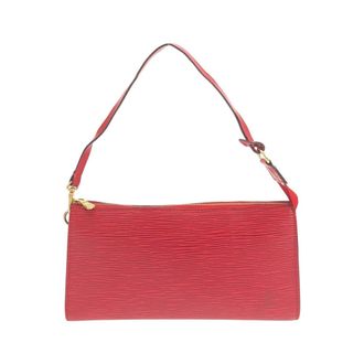 Louis Vuitton Red Color Leather Pochette Pouch (Pre-Owned)