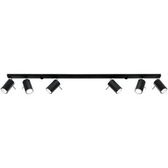 Wonderlamp L&aacute;mpara de techo de metal negro con 6 focos orientables