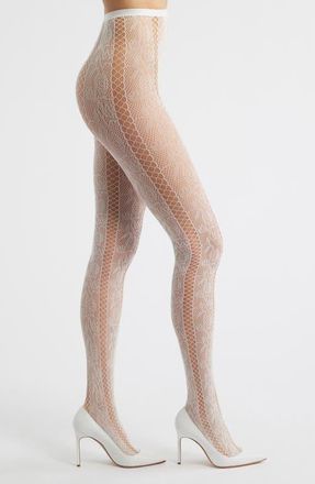 High Heel Jungle Venom Sheer Tights in White at Nordstrom