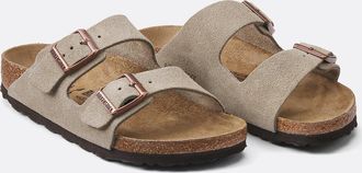 Birkenstock Muiltjes in su&egrave;deleer met dubbele riem Arizona