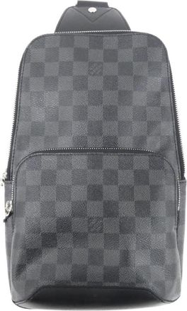 Louis Vuitton Dark Gray Gray Coated Canvas Shoulder Bag (Pre-Owned)