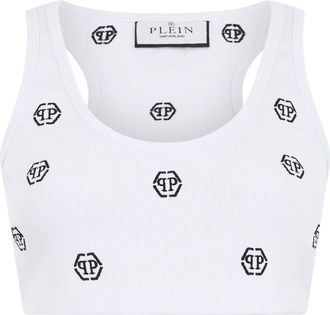 Philipp Plein Ribbed Mini Tank Top Monogram Monogram