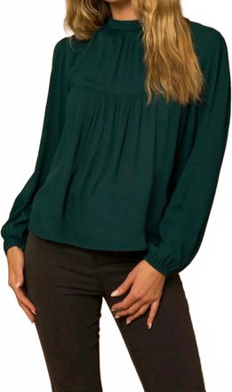 Gilli Francesca Long Sleeve Blouse In Forest Green