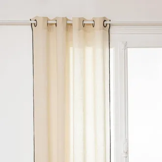Atmosphera Atmosphera - Cortina Linah Lino - Beige - 130x260 Cm Cr&eacute;ateur DInt&eacute;rieur
