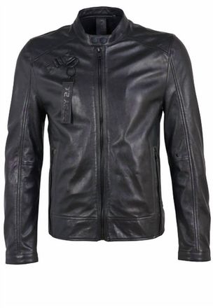 Mauritius Mens Leather Jacket In Black