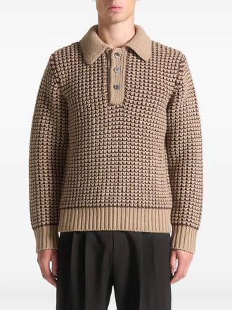Mani&egrave;re De Voir long-sleeves polo sweater - Brown