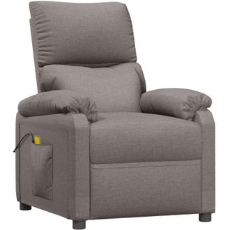 vidaXL Vidaxl - Sill&oacute;n De Masaje Reclinable De Tela Gris Taup&eacute;