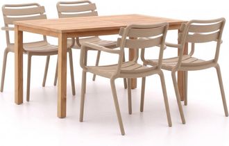 Forza Furniture Forza Vico/Liverpool 145cm dining tuinset 5-delig stapelbaar