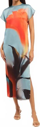 Misa Lenna Midi Dress In Fire Petal